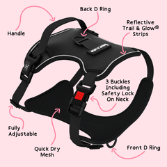 Trail & Glow® Dog Harness - The Black One