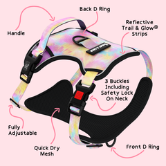 Trail & Glow® Dog Harness - Candy Floss